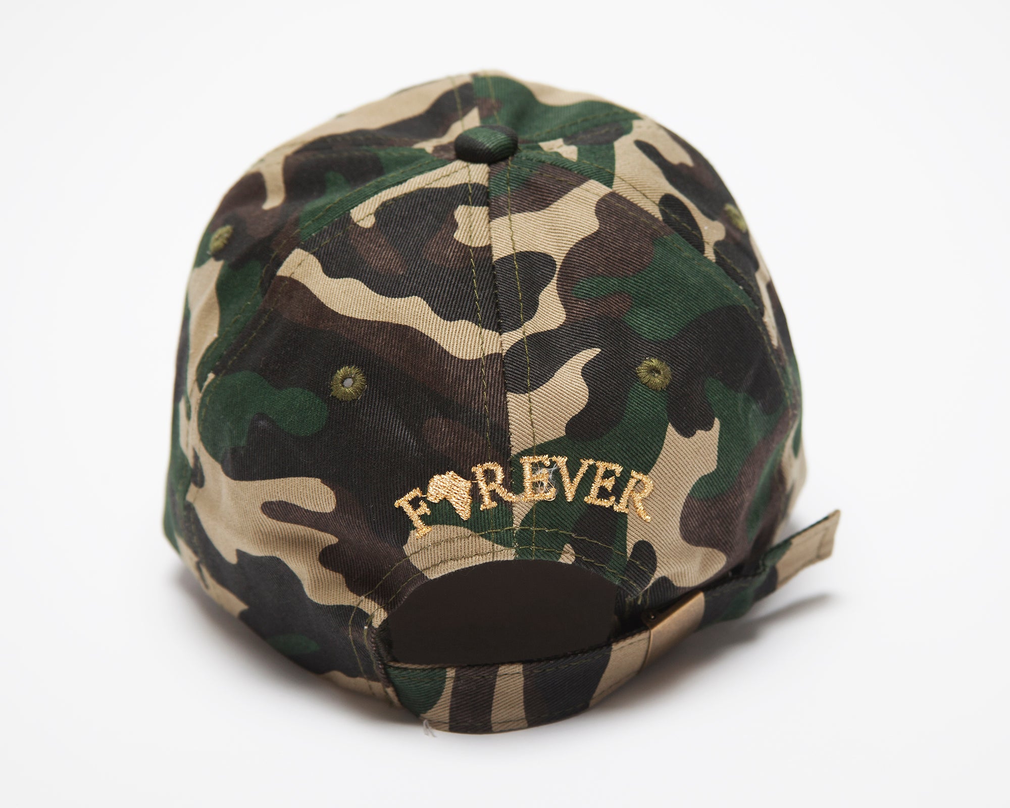 Africa Forever Original camo baseball/dad hat with our signature Embroidery gold logo. One size fit all and adjustable strap.  Represent Africa anytime you put on this classic cap. 