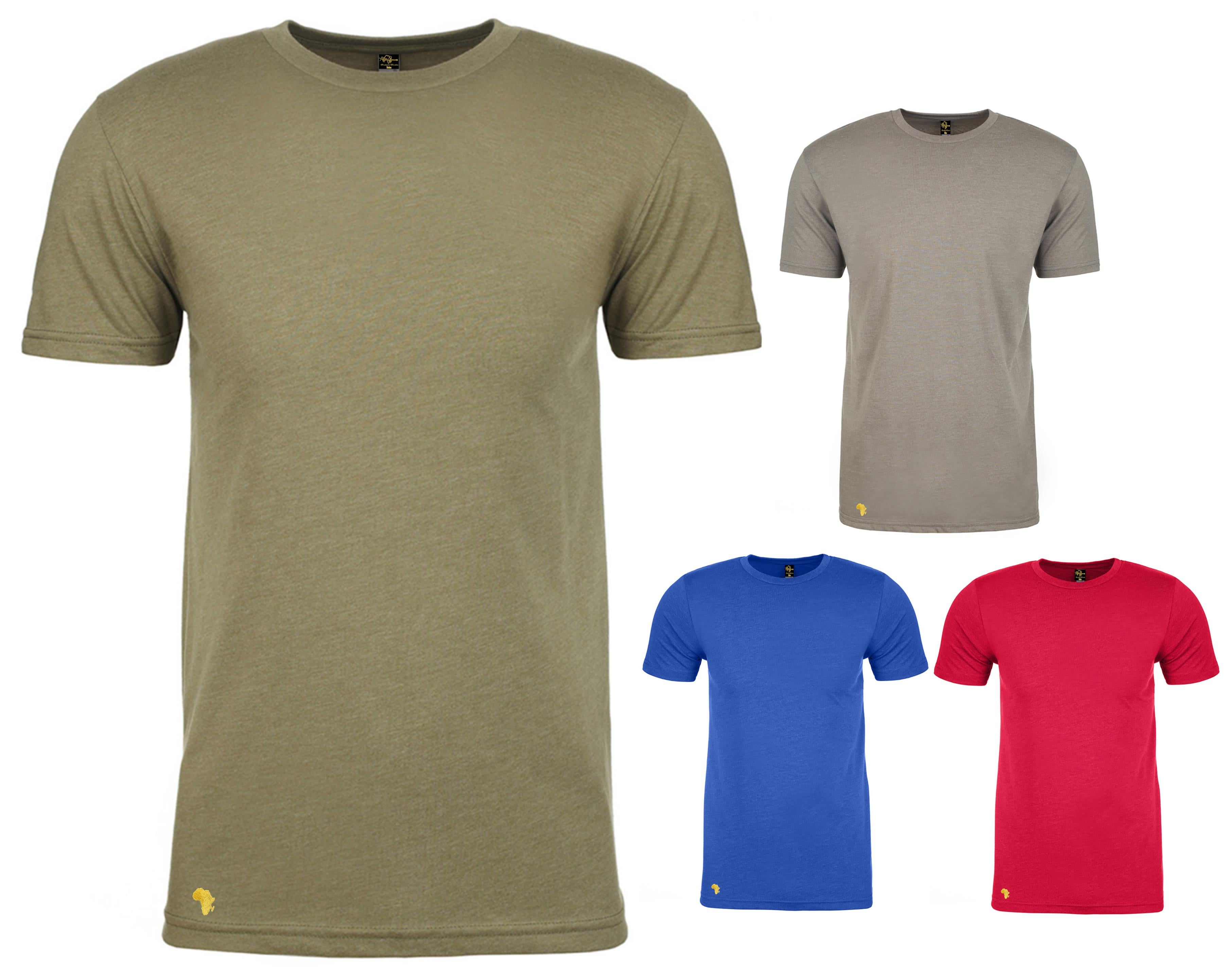 Africa Forever Original Plain T-shirt 4 packed bundle. Premium quality-shirt with our original tag and embroidery gold map of Africa at the bottom right for authentication.  Comes in all sizes, good for everyday and any event. 