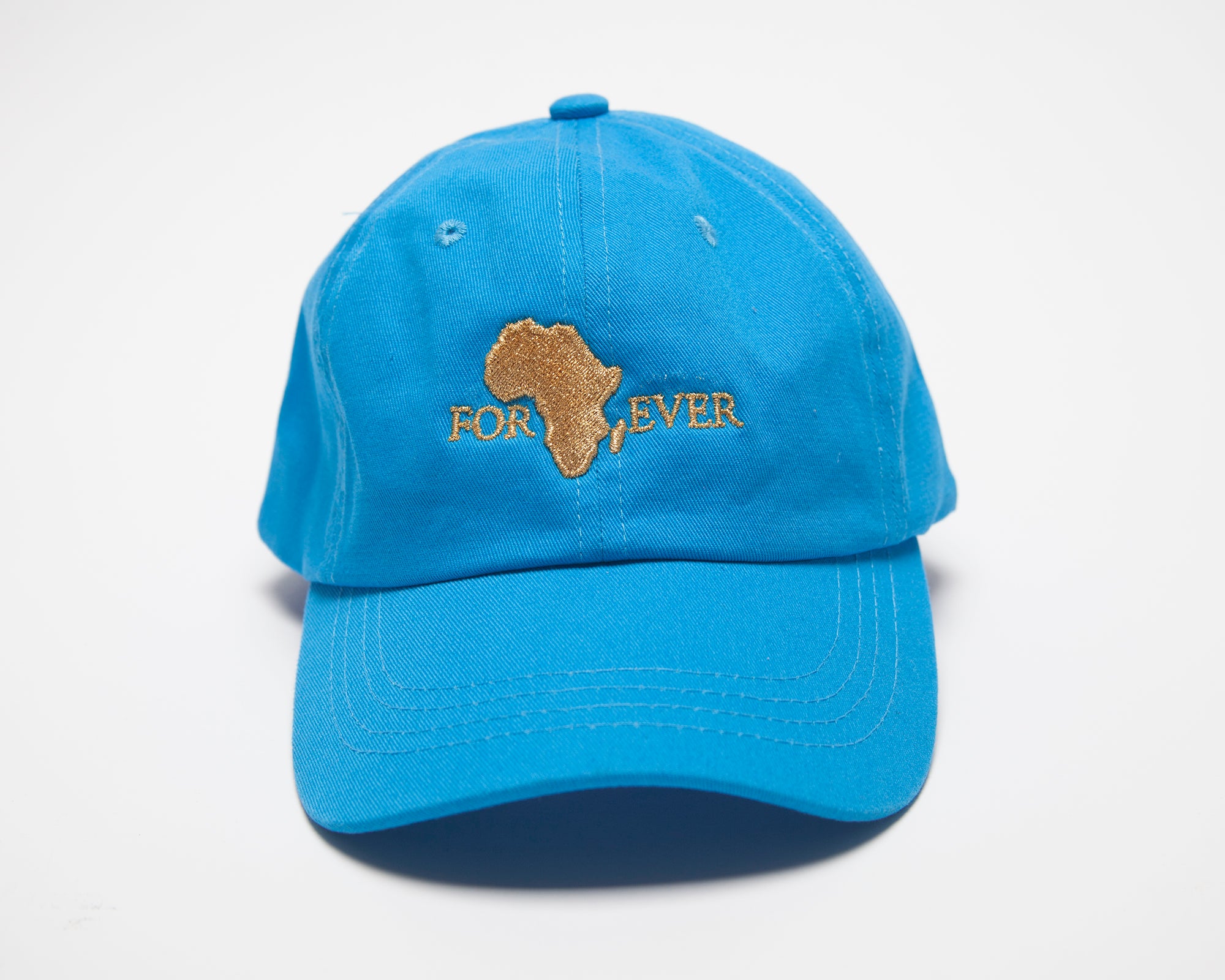 Africa Forever Original royal baseball/dad hat with our signature Embroidery gold logo. One size fit all and adjustable strap.  Represent Africa anytime you put on this classic cap. 