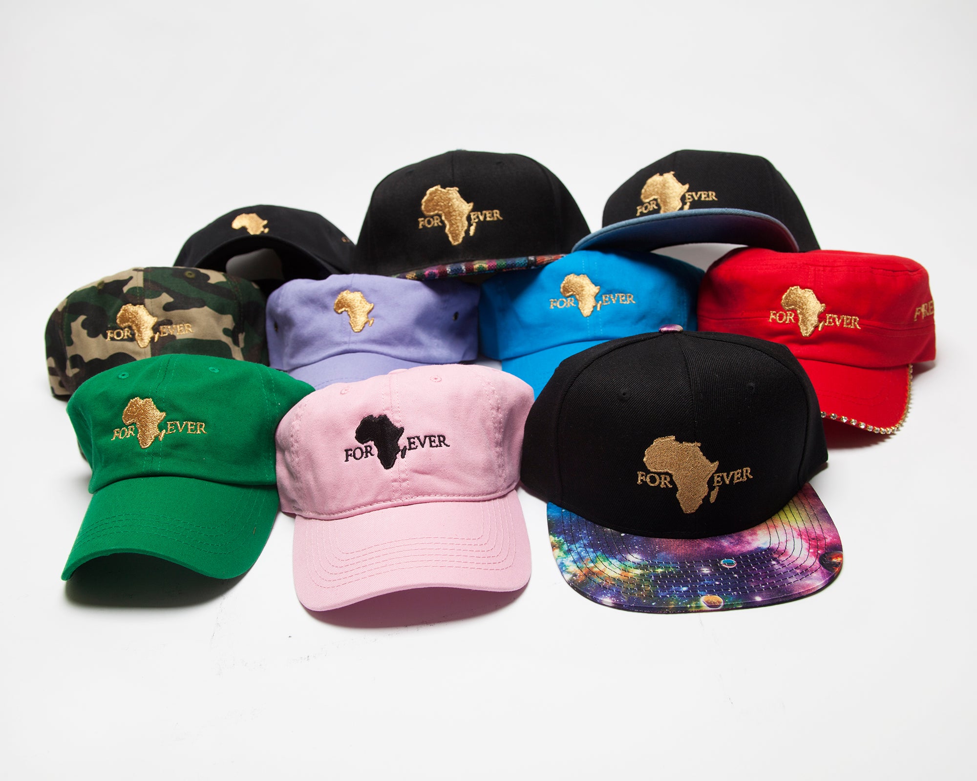 Africa Forever Original baseball/dad hat with our signature Embroidery gold logo. One size fit all and adjustable strap.  Represent Africa anytime you put on this classic cap. 